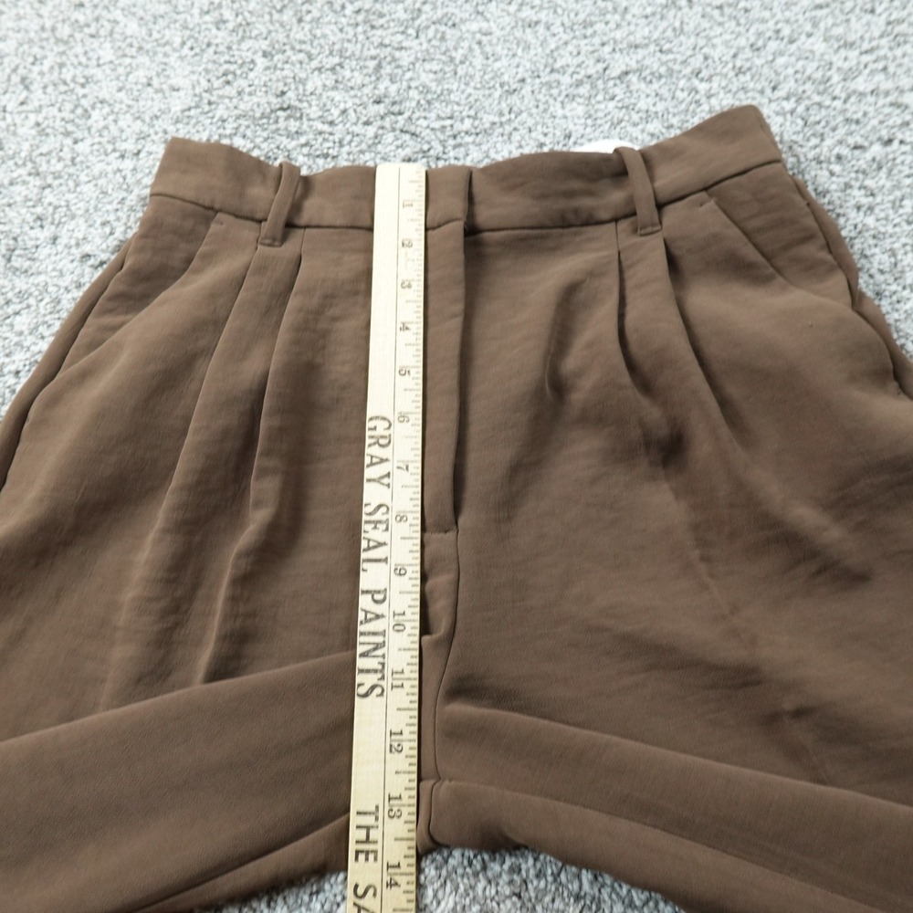 Abercrombie Fitch Pants Womens 29 Brown Wide Leg Chino Trouser Pleated High Rise - Picture 5 of 12